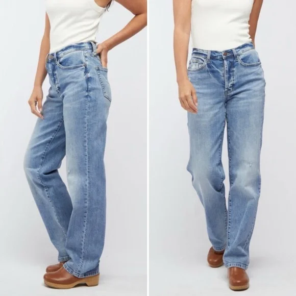 Oliver Logan Mulberry Straight Leg High Rise Relaxed Jeans Size 26 - Picture 1 of 16